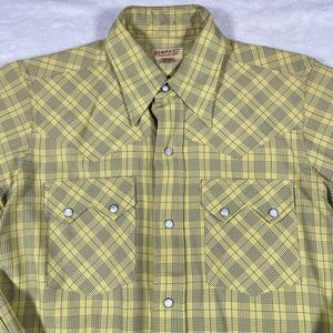 H BAR C Vintage 1950s Men's Sm Western‎ Kansas City Pearl Snap Sawtooth Pocket